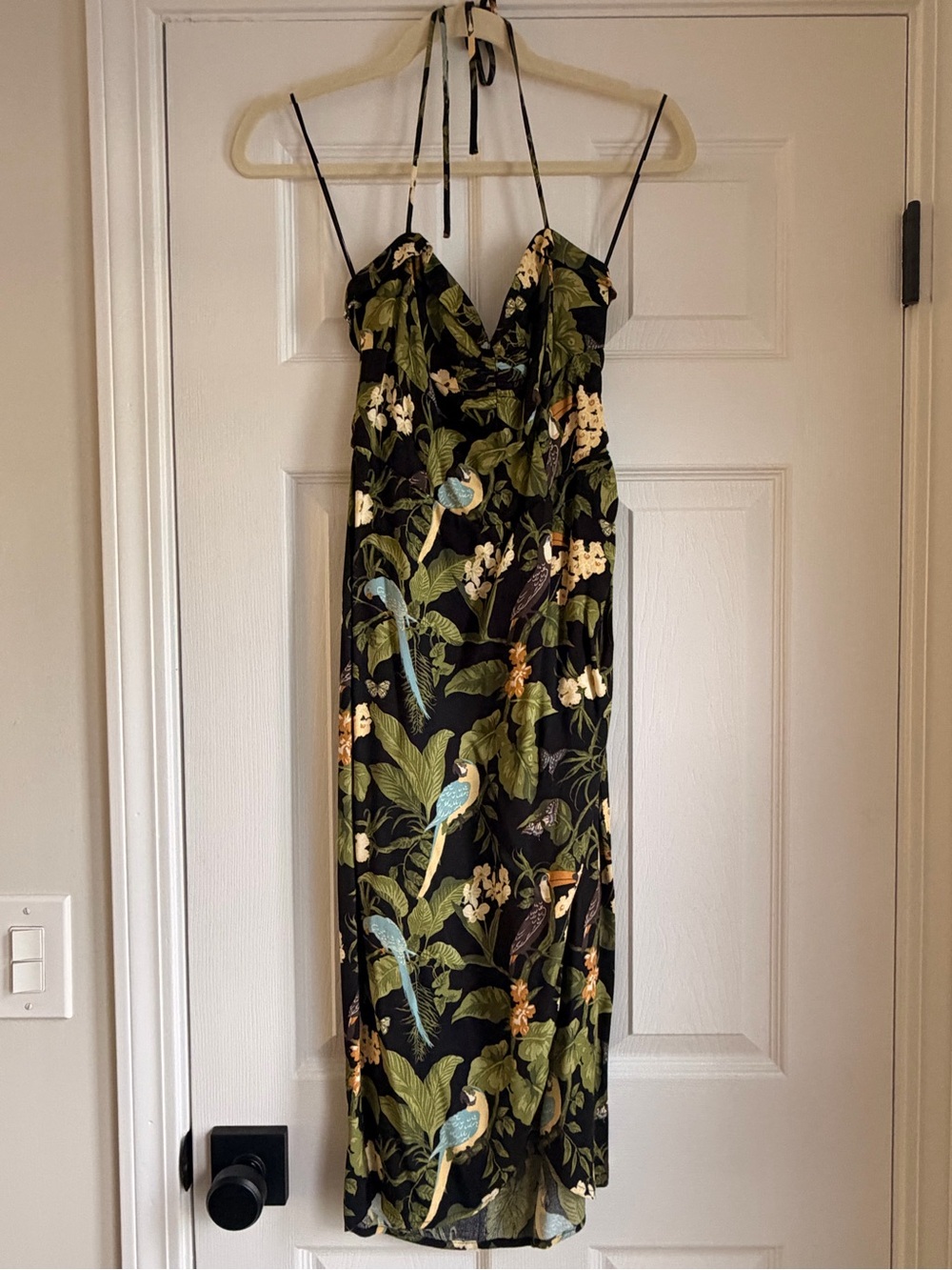 Reformation Tropical Bird Print Midi Dress Size 2